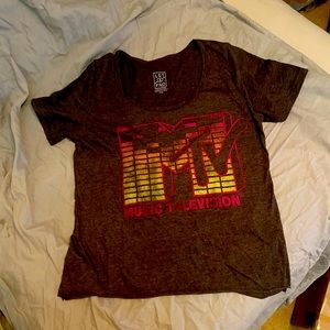 Size small soft feel charcoal grey MTV music television t-shirt